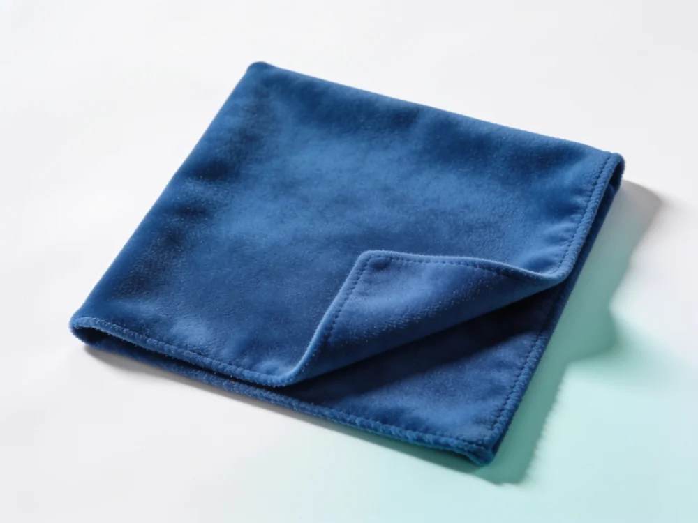 Suede glass cloth — 80% polyester / 20% polyamide microfiber; smooth suede finish
