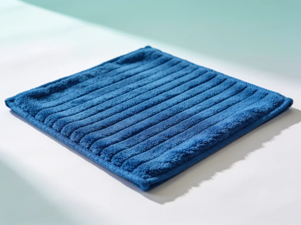 Ribbed scrub cloth — 80% polyester / 20% polyamide microfiber; raised rib construction