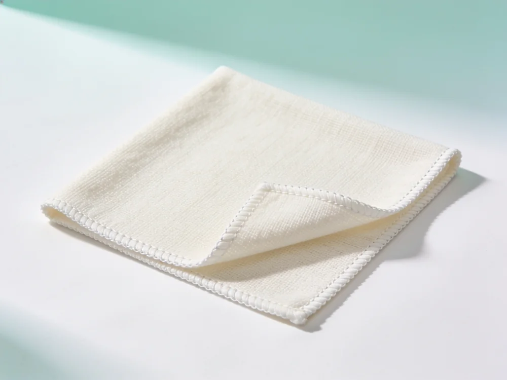 Flat-weave polishing cloth — 80% polyester / 20% polyamide microfiber; tight flat weave